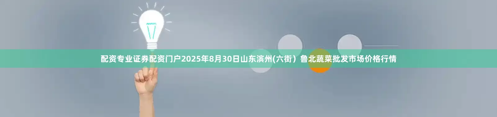 配资专业证券配资门户2025年8月30日山东滨州(六街）鲁北蔬菜批发市场价格行情